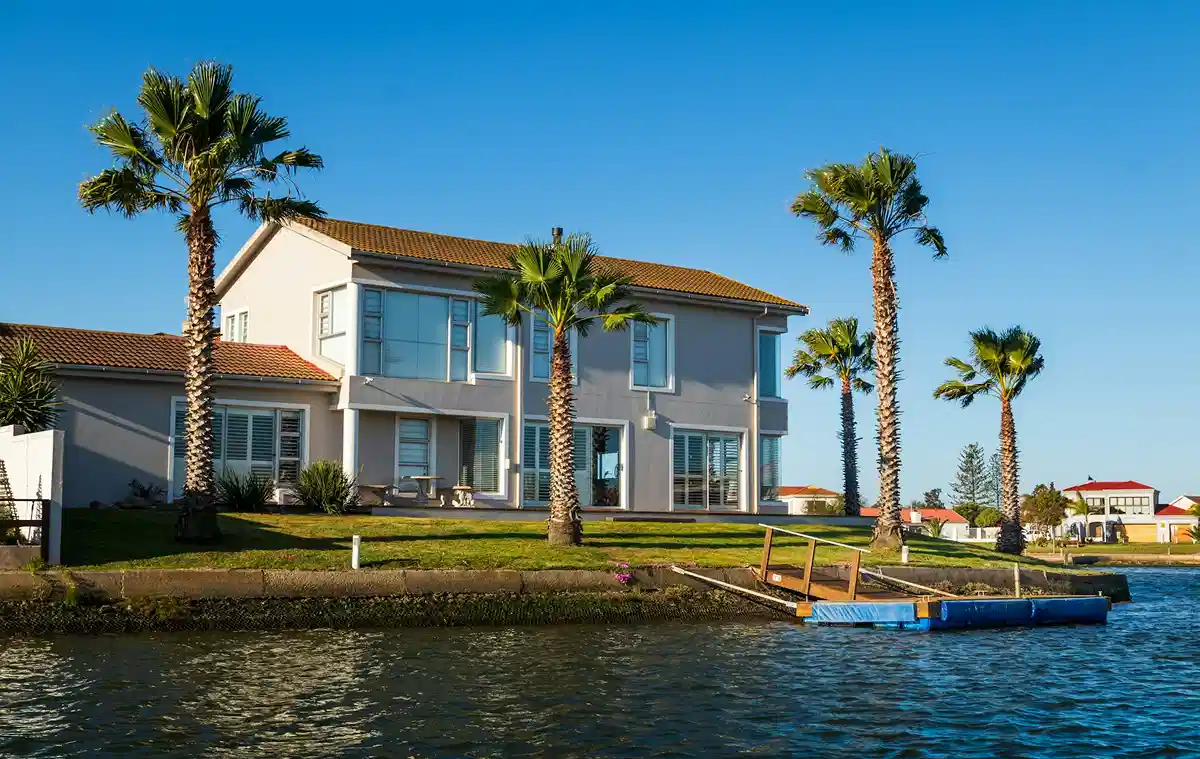 Modern house by the river front